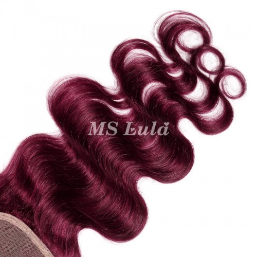 Body Wave #99J Virgin Human Hair 4x4 13x4 Transparent Lace Closure/Frontal | Human Hair Wig | Lace Front